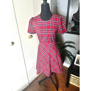 Draper James Red Plaid Fit & Flare Dress – Size 2
